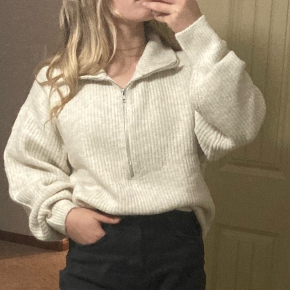 NWT Vince Camuto Half-Zip malted cream Sweater, Soft, Size XL extra large